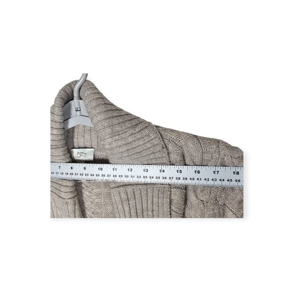 Ann Taylor LOFT | Long Knit Cardigan | Women's | XL | Beige | Cable Knit Duster - Picture 4 of 9